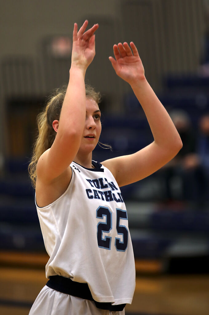 Tolton’s Lizzy Wright smiles after making a free throw